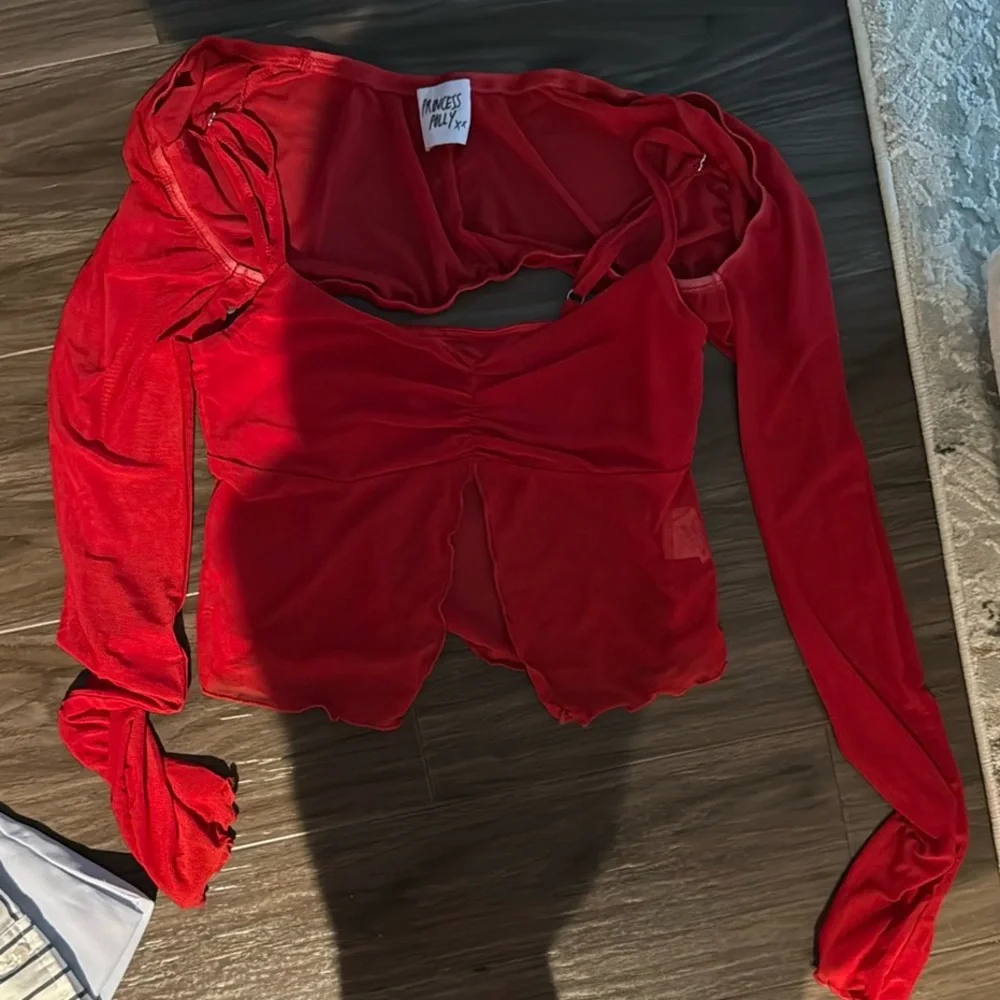 Red Ruched Blouse - Picture 3 of 4